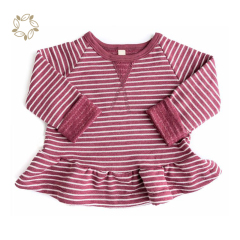 Bamboo Cotton Kids Peplum sweatshirt Eco-friendly Peplum Pullover Girls Sustainable Peplum crew neck