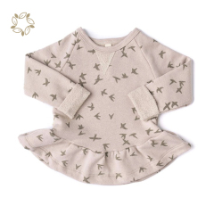 Bamboo Cotton Kids Peplum sweatshirt Eco-friendly Peplum Pullover Girls Sustainable Peplum crew neck