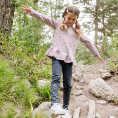 Bamboo Cotton Kids Peplum sweatshirt Eco-friendly Peplum Pullover Girls Sustainable Peplum crew neck