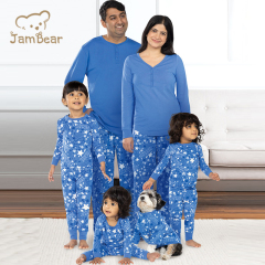 Organic cotton christmas matching family pajamas eco friendly family christmas pajamas sustainable family dog pajamas