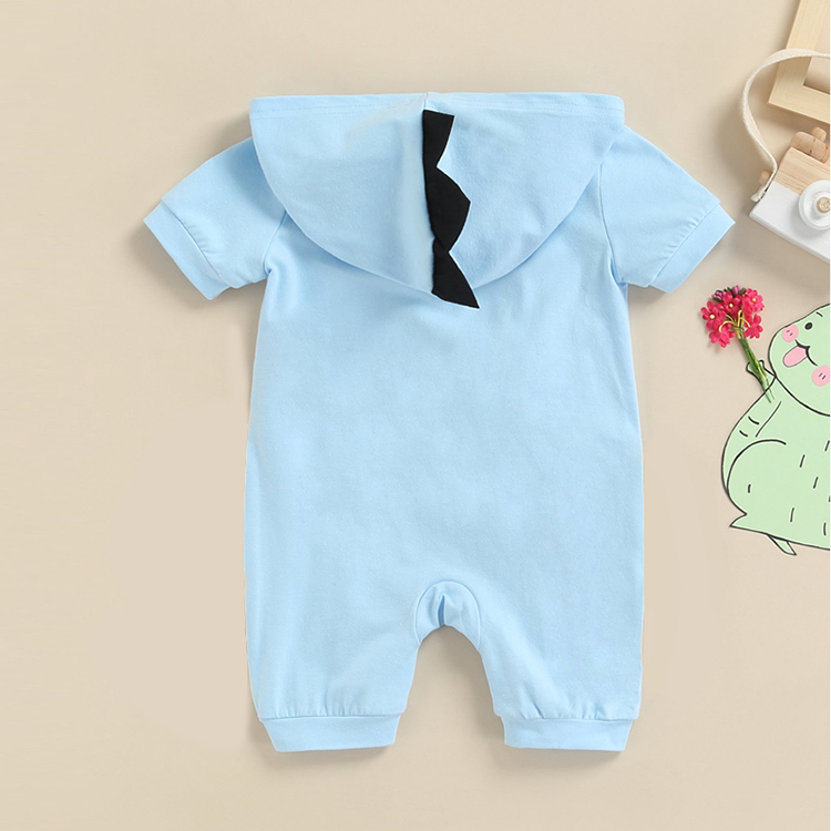 Baby Boy Girl Hoodies Romper toddler zipper Baby hooded rompers organic baby clothes Short Sleeve Solid Outfit Jumpsuit
