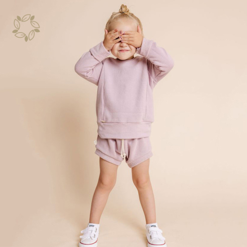 Bamboo Cotton Sport Hoodie Kids Solid Color Eco Friendly Hoodie Sustainable Hoodie Children