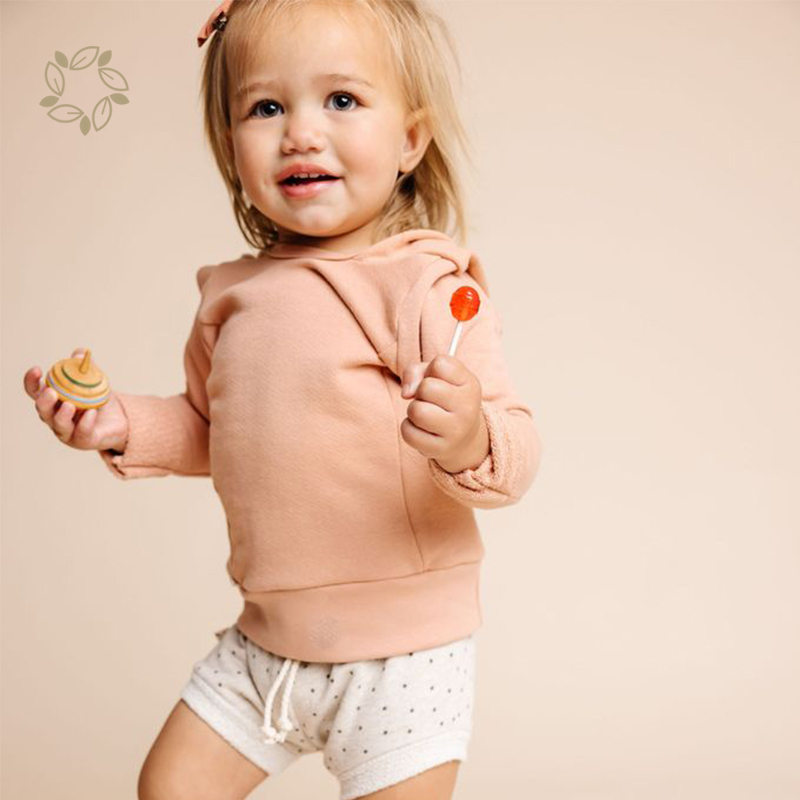 Bamboo Cotton Sport Hoodie Kids Solid Color Eco Friendly Hoodie Sustainable Hoodie Children