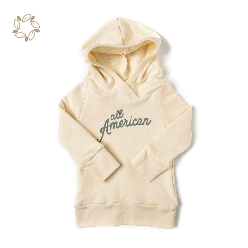 Organic Cotton Kids Hoodies Boys Natual Eco-friendly Boys Pullover kids logo hoodie Sustainable Childre's Hoodie