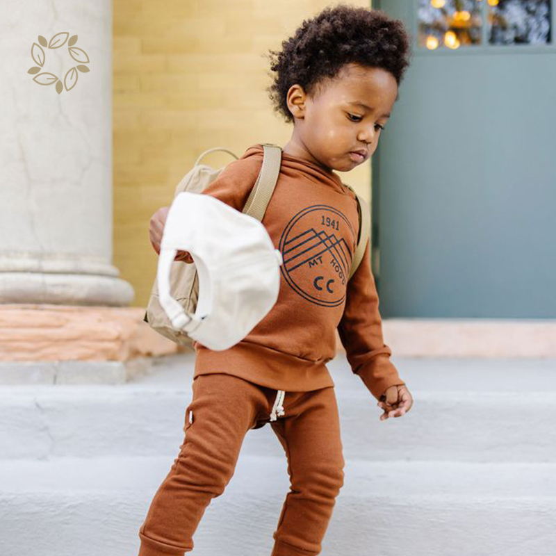 Organic Cotton Kids Hoodies Boys Natual Eco-friendly Boys Pullover kids logo hoodie Sustainable Childre's Hoodie