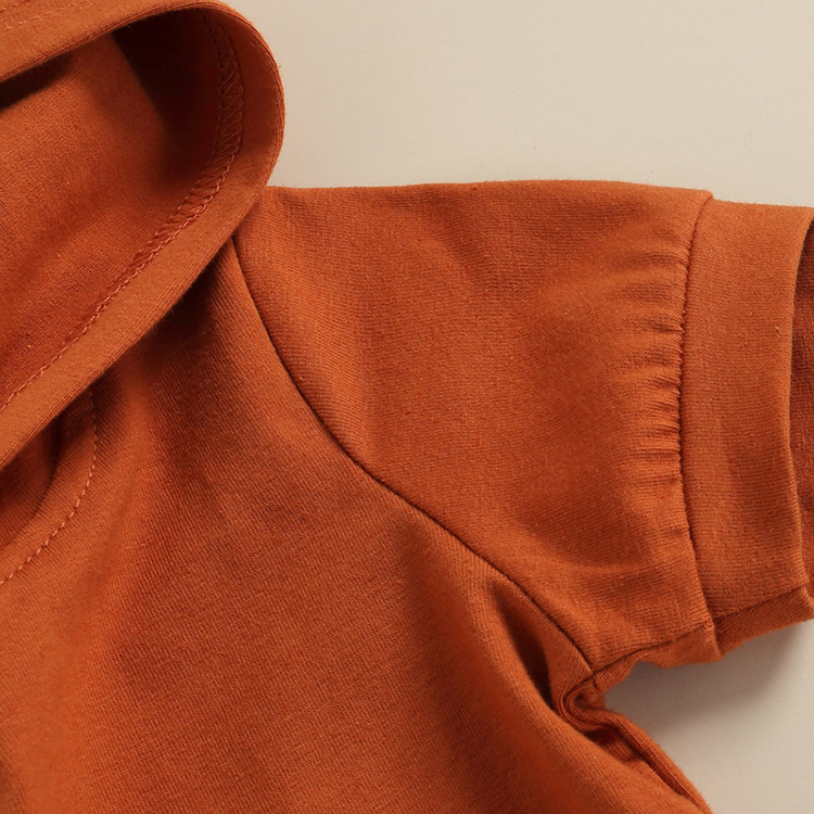 Baby hooded rompers organic baby clothes Short SleeveJumpsuit organic cotton Baby Sleeper toddler zipper Hoodie Romper