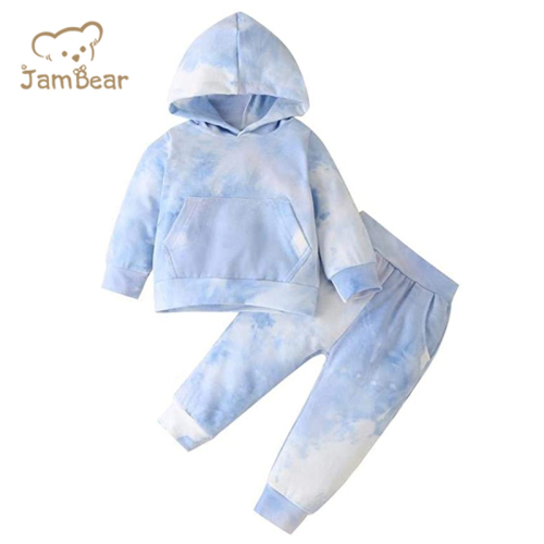 Tie Dyed Children Cotton Jogger Set Sustainable Kids Tracksuits Eco-friendly Children Hoodie Set