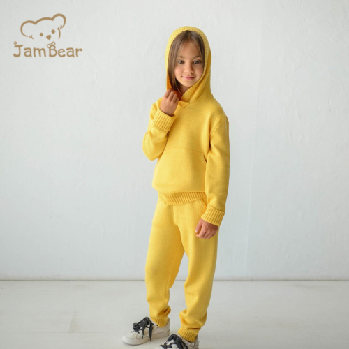 Kids hoodie Set Organic Cotton Kids Sweatpants And Hoodie Set Sustainable custom children sweatsuit Kids sweatsuit thick