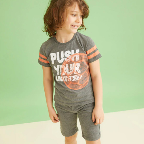 Boys shorts sets organic cotton kids boys shorts set Short Sleeve Crew Neck T-Shirt and Shorts Baby Tops and Pants Suit