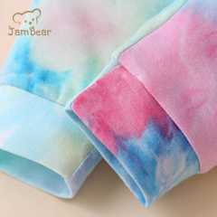 Tie Dyed Kids Hoodie Set Eco friendly organic cotton hoodie kids tie dye Sustaianable Sweatpants And Hoodie