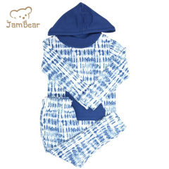 Bamboo Cotton Kids Hooded Jogger Set Print Baby Tracksuits Eco-friendly Hoodie Set Children jogger set bamboo