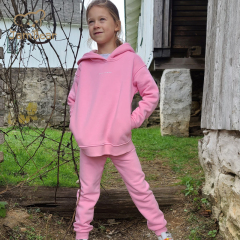 Children jogger sets 100% cotton thick Sustainable Hoodie Jogger set Organic Cotton kids Tracksuits kids jogger sets