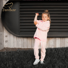 Children jogger sets 100% cotton thick Sustainable Hoodie Jogger set Organic Cotton kids Tracksuits kids jogger sets