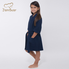 Sustainable waffle kimono robe organic bamboo robe for kids eco friendly waffle kimono kid's robe