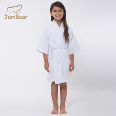 Organic bamboo waffle kimomo kid's robe sustainable waffle kimono robe eco friendly waffle robe