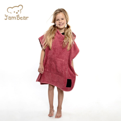 100% Organic cotton beach poncho for kids sustainable terry cloth beach poncho eco friendly poncho blanket