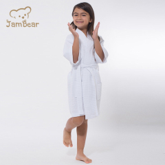 Organic bamboo waffle kimomo kid's robe sustainable waffle kimono robe eco friendly waffle robe