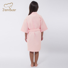 Sustainable waffle kimono robe organic bamboo robe for kids eco friendly waffle kimono kid's robe