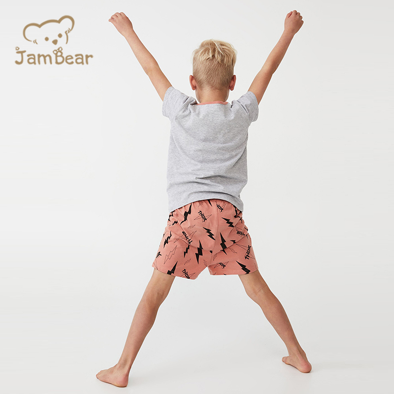 Print lounge wear set for kids organic cotton kids pyjamas eco friendly children sleepwear pajamas kids short sleeve pyjama set