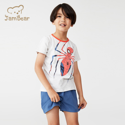Organic cotton kids short sleeve pyjama set print sleep wear kids sustainable children pajamas kids pyjamas eco friendly