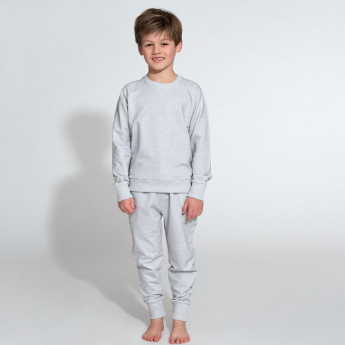 Kids sportswear organic cotton kids sweatshirt set organic baby clothes Eco friendly baby sweater and pants children Jogger set