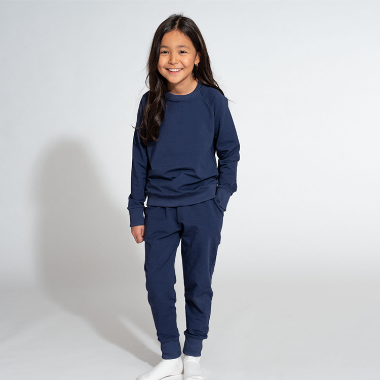 Kids sweatshirt set eco friendly kid sportswear children pullover children sweatshirt and jogger organic kids jogger set