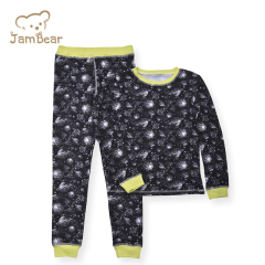 Print Two Peace Bamboo Pajamas Kids Sustainable Eco-friendly Children Pyjamas Environmental Sleep Wear Kids