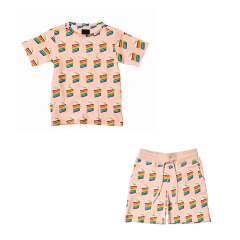 Natural children boy shorts sets organic baby clothes Baby Tops and Pants Suit