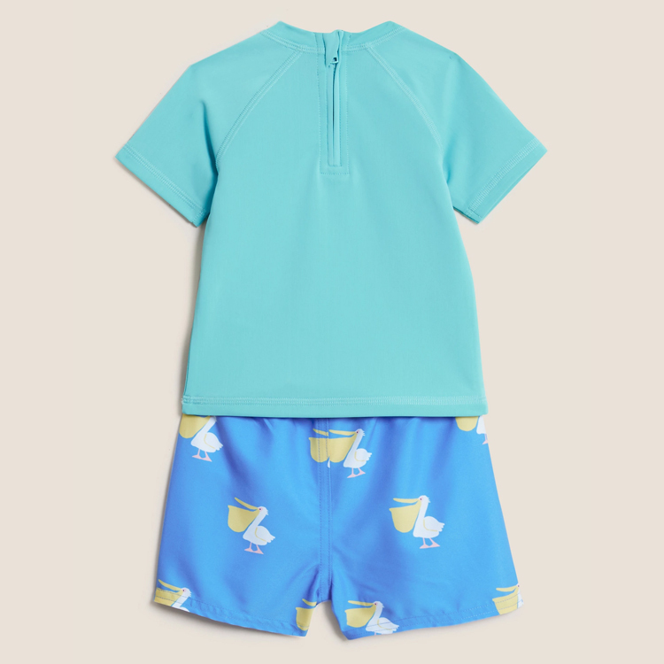 Printed two-piece swimsuit kids Swimsuits children boy Swimwear Sustainable 2pc Pelican Swim Set