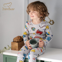 Sustainable Children Pajamas Eco-friendly Kids Two Piece Sweatsuits Environmental Bamboo Pajamas Kids Natural