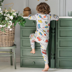 Sustainable Children Pajamas Eco-friendly Kids Two Piece Sweatsuits Environmental Bamboo Pajamas Kids Natural