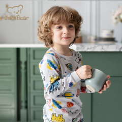 Sustainable Children Pajamas Eco-friendly Kids Two Piece Sweatsuits Environmental Bamboo Pajamas Kids Natural