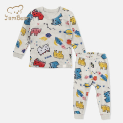 Sustainable Children Pajamas Eco-friendly Kids Two Piece Sweatsuits Environmental Bamboo Pajamas Kids Natural