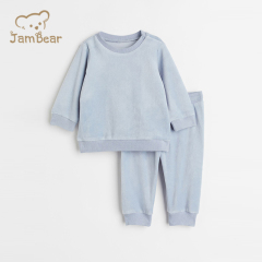 Organic cotton Velour toddler sweatshirt set sustainable Velour toddler jogger sets eco friendly baby clothing set