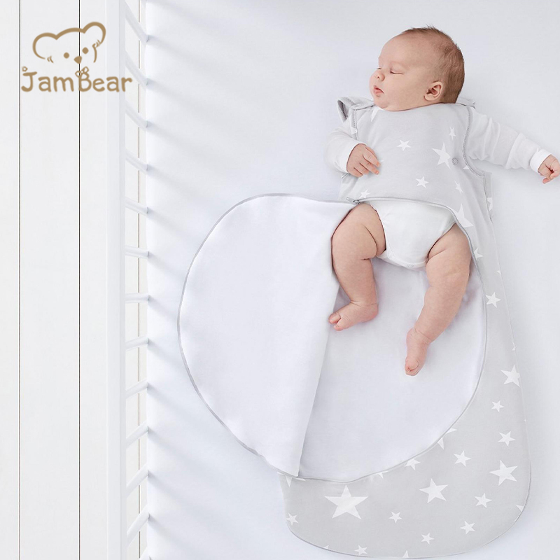 Organic cotton baby sleeping bags eco friendly baby sleep sack sustainable baby sleeping zip bag sack