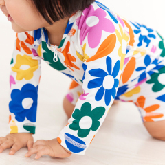 Long sleeve Swimwear kids girl swimwear children girl Swimwear two way zip kids girl Swimsuit Set