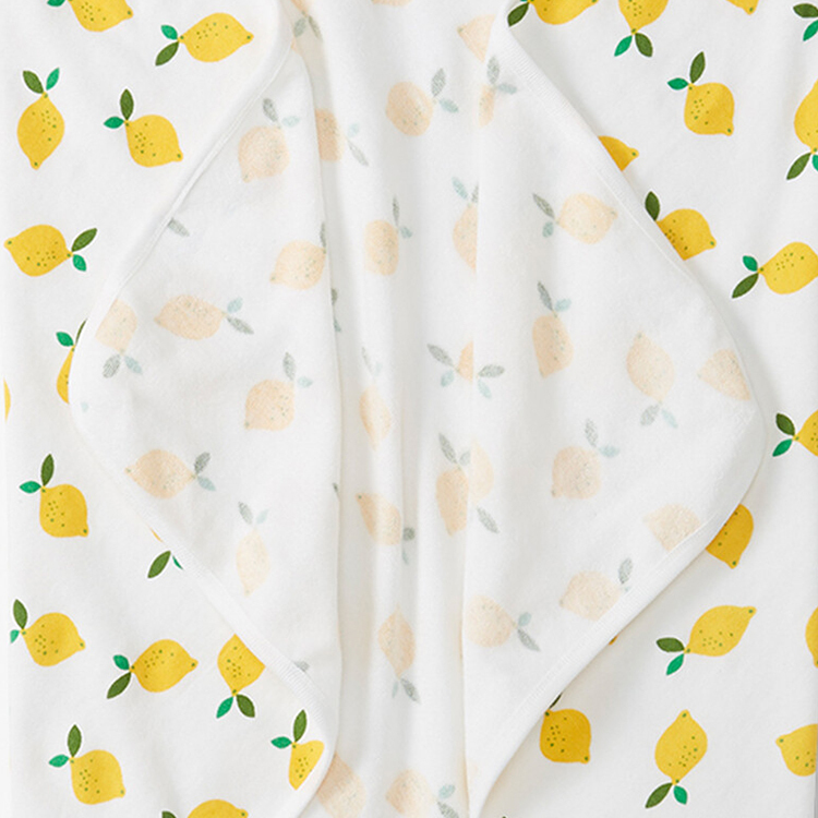 hooded baby towel Organic cotton baby blanket Print Hooded Towel natural Newborn Blanket baby swaddling wrap
