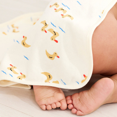 hooded baby towel Organic cotton baby blanket Print Hooded Towel natural Newborn Blanket baby swaddling wrap