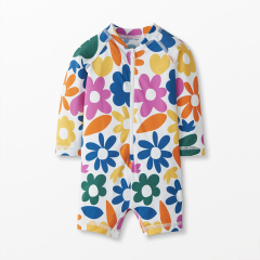 Long sleeve Swimwear kids girl swimwear children girl Swimwear two way zip kids girl Swimsuit Set