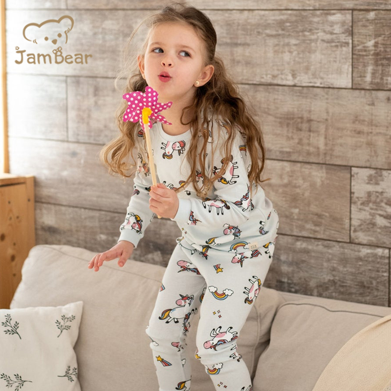 Natural Eco-friendly Children Pajamas Organic Cotton Pajamas For Children Environmental Girls Children Pajamas