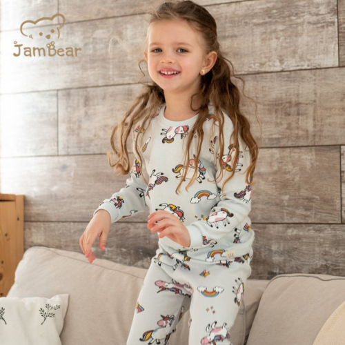 Natural Eco-friendly Children Pajamas Organic Cotton Pajamas For Children Environmental Girls Children Pajamas