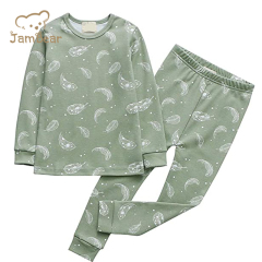 Print Pajamas For Baby Natural Eco-friendly Baby Pajamas Long Sleeve Organic Cotton Footie Pajamas