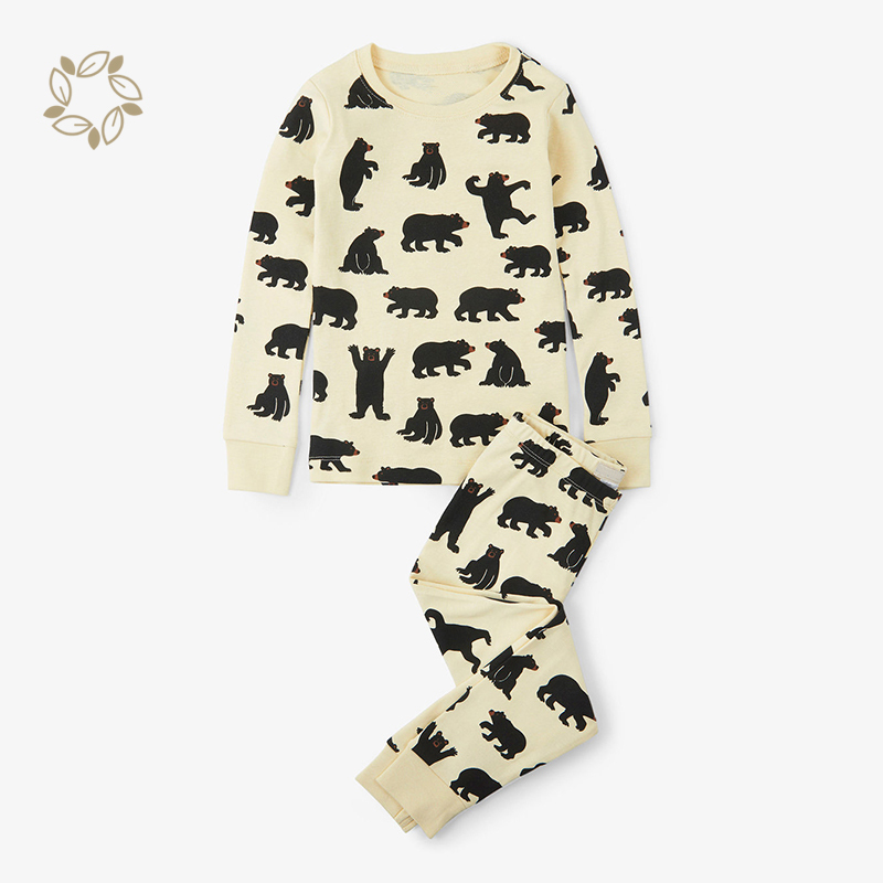 100% Organic cotton children's pajamas wholesale eco friendly children pajamas sustainable enfant pyjama