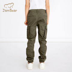 Organic cotton kids cargo pants eco friendly multi pockets cargo pant sustainable kids boys cargo pants