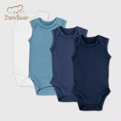 summer sleeveless baby bodysuit sustainable organic cotton sleeveless infant onesie eco friendly baby tank bodysuit