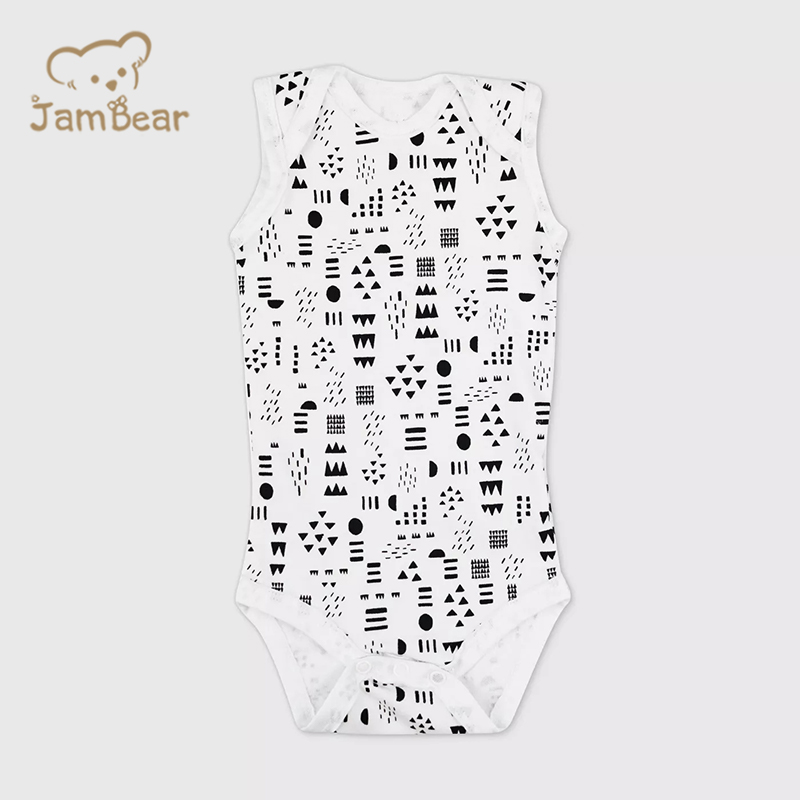summer sleeveless baby bodysuit sustainable organic cotton sleeveless infant onesie eco friendly baby tank bodysuit