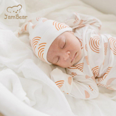 Bamboo baby knotted gown bundle with hat sustainable infant knotted gown bundle bamboo baby gowns sleeping