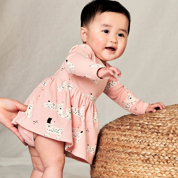 Infants onesie baby skirt bodysuit Eco-friendly baby twirl bodysuit organic cotton ruffle romper baby skirt onesie
