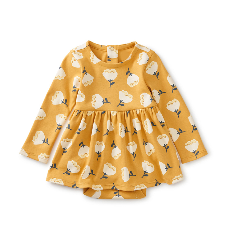 Infants onesie baby skirt bodysuit Eco-friendly baby twirl bodysuit organic cotton ruffle romper baby skirt onesie