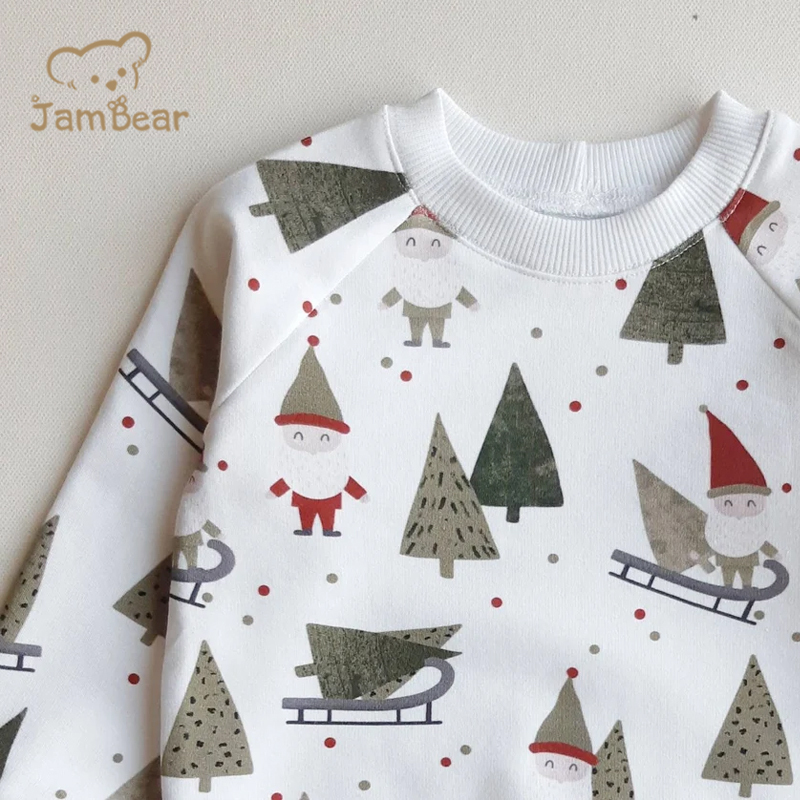 Sustainable Christmas baby sweatshirt organic cotton Christmas baby boy clothes eco friendly toddler sweatshirt